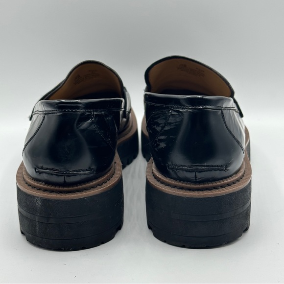 SAM EDELMAN Laurs Chunky Lug Sole Loafers Patent Leather Black - Picture 5 of 7